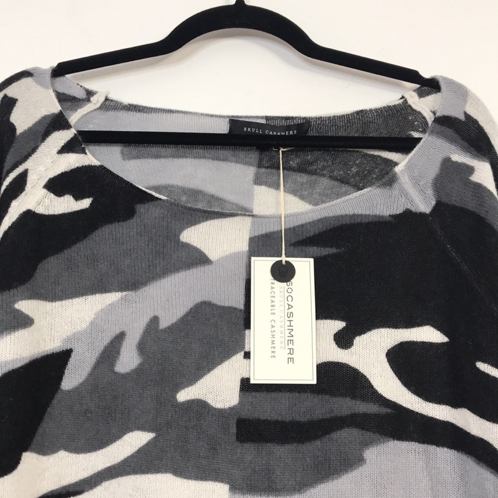 NWT SKULL CASHMERE Camo Sweater - Picture 6 of 10